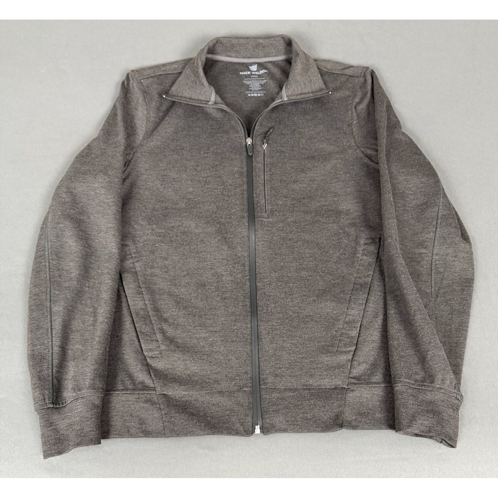 Mack Weldon Full Zip Jacket Mens Large Gray Ace Full-Zip Mock Neck Pocket